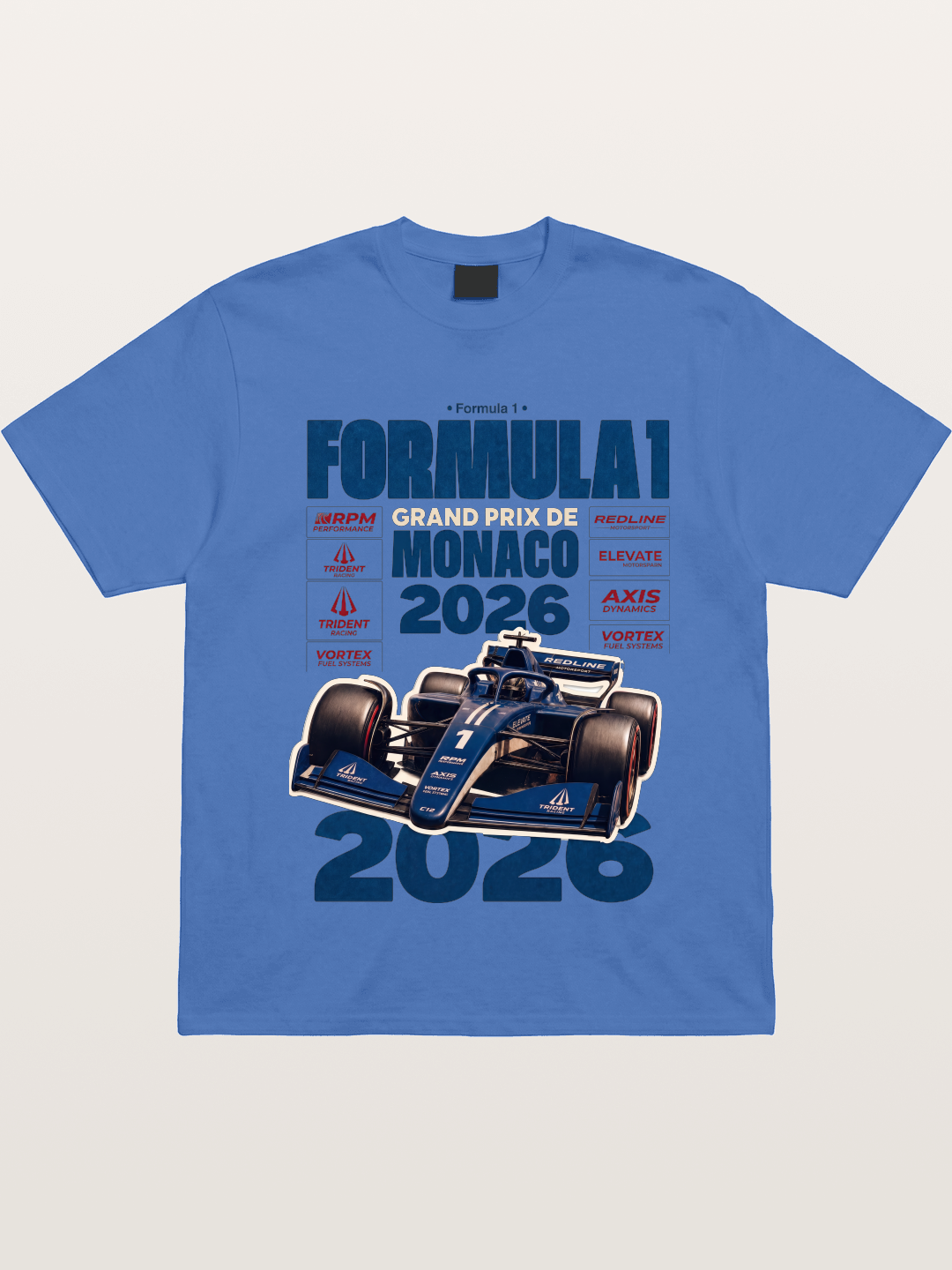 Deep Blue Monaco F1 2026 Card Gildan T-shirt