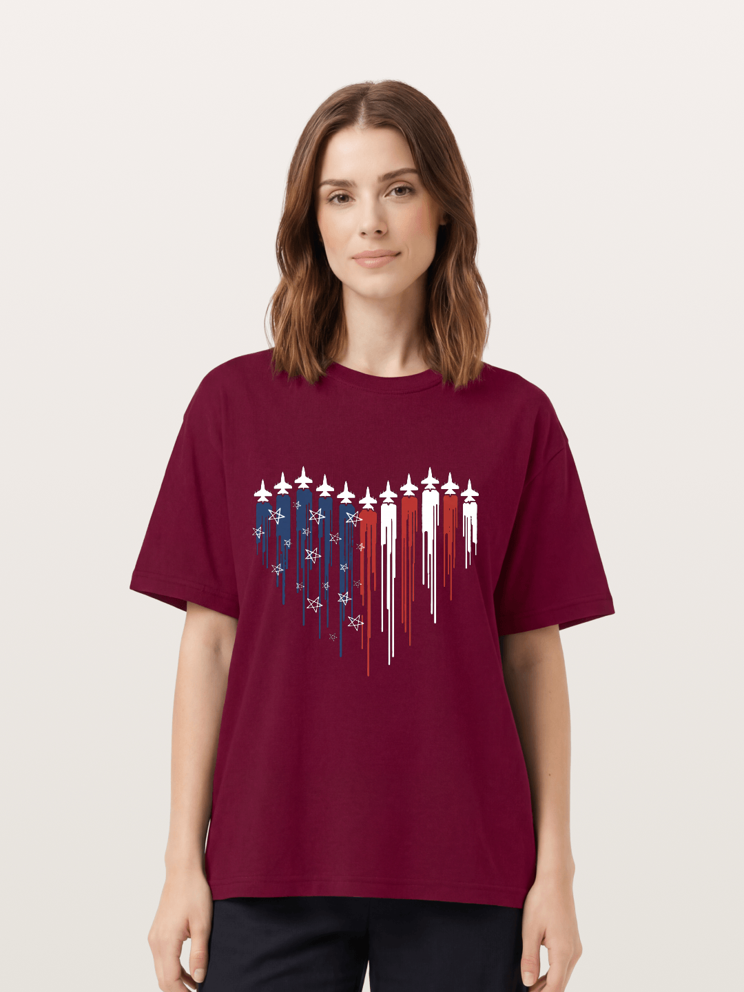 American Flag Paint Drip Design Gildan T-shirt
