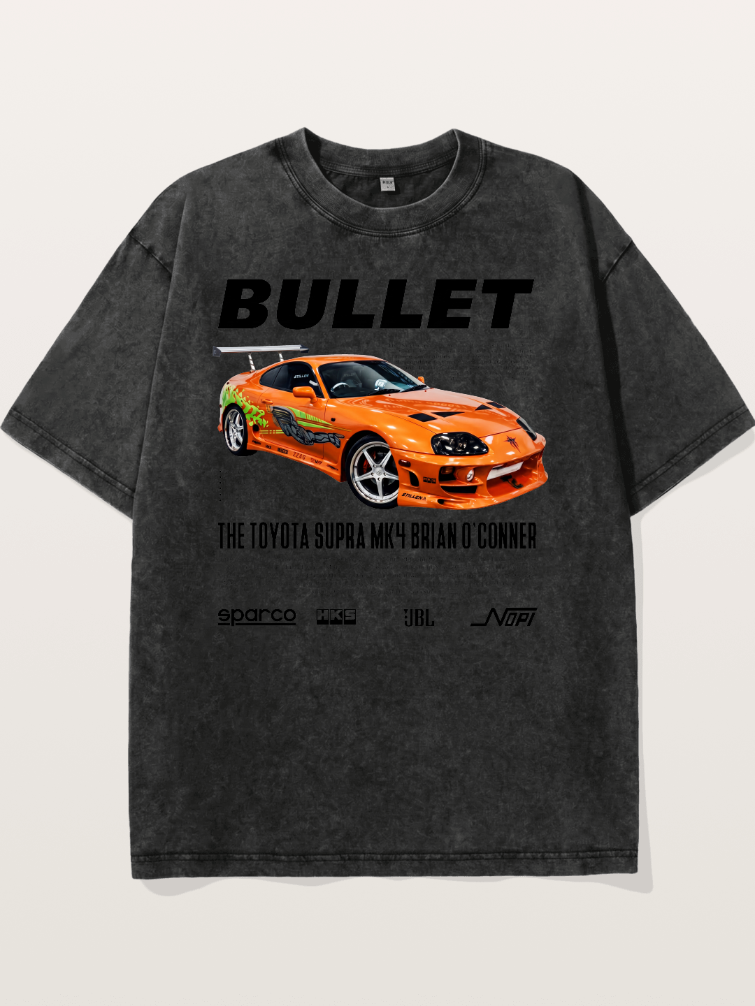Toyota Supra Fast Furious Print Washed T-shirt