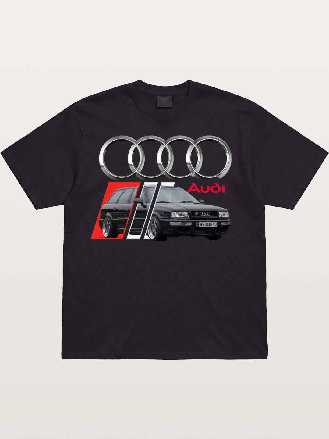 Audi Classic Car With Four Rings Cotton T-shirt