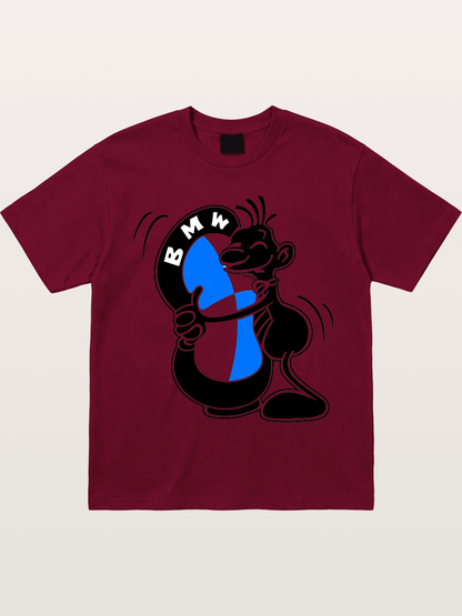 BMW Cartoon Mascot Sticker Gildan T-shirt