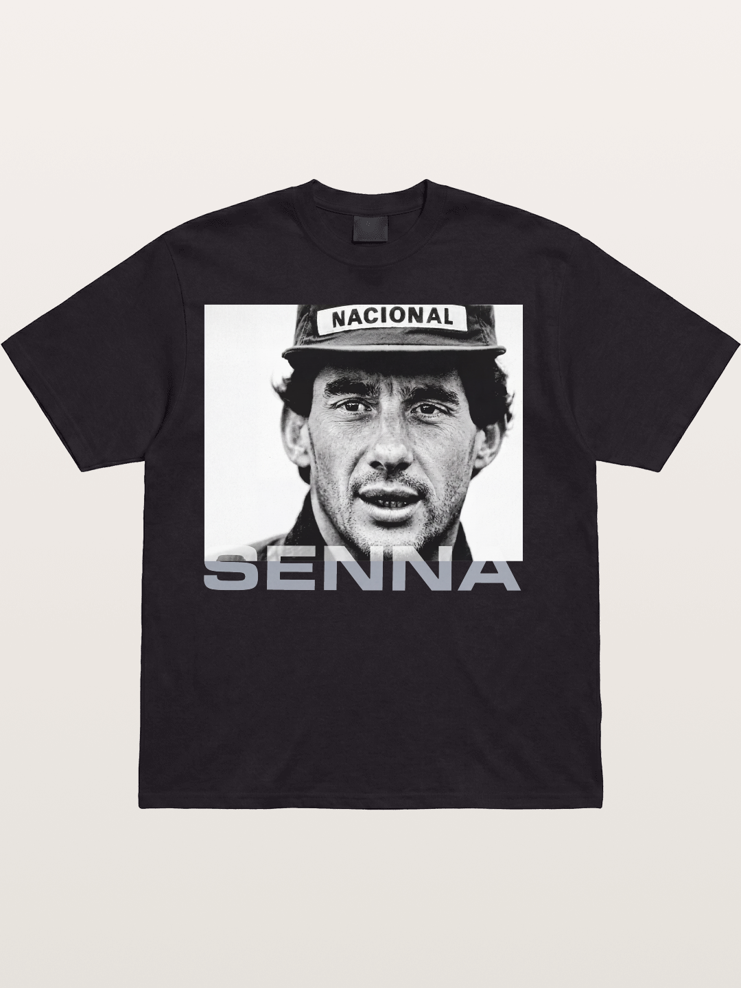 Ayrton Senna Black White Portrait Cotton T-shirt