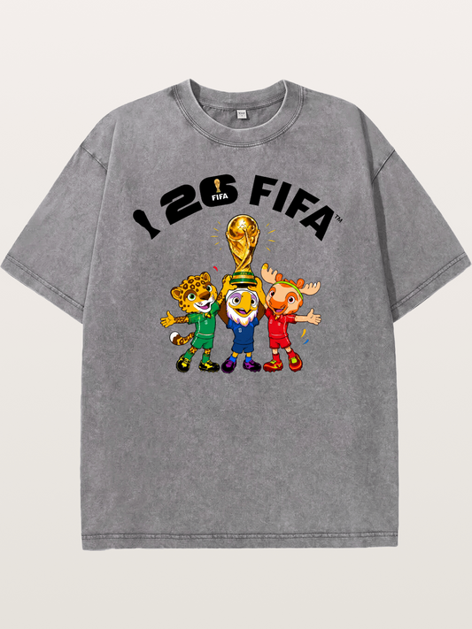 2026 FIFA Mascots Trophy Graphic Washed T-shirt
