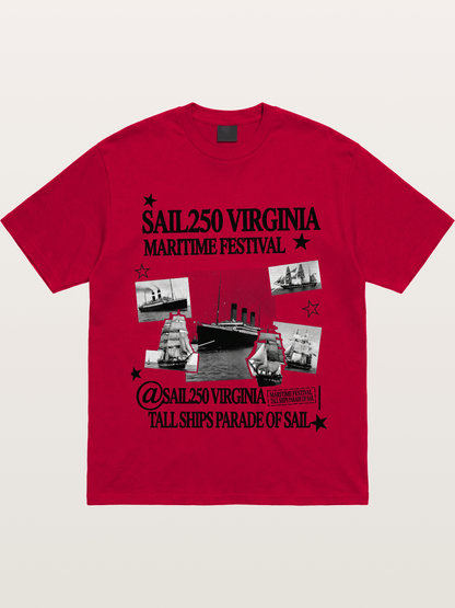 Collage Black White Sailboat Card Gildan T-shirt