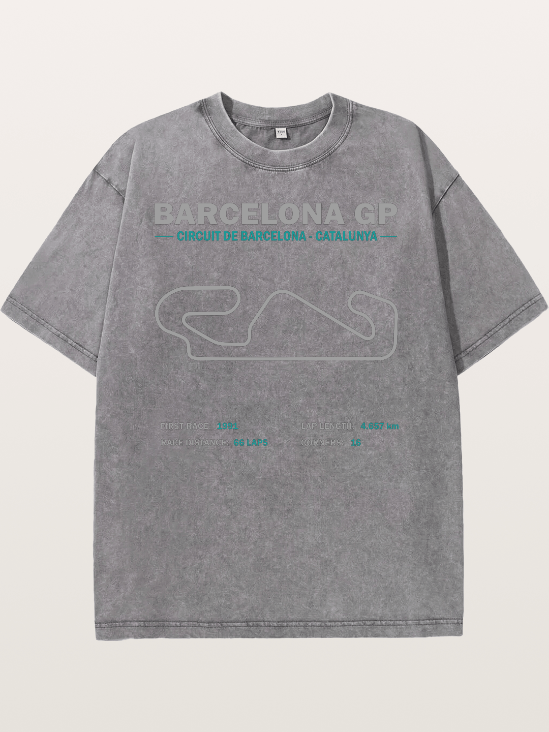 Catalunya GP Track Spec Outline Washed T-shirt