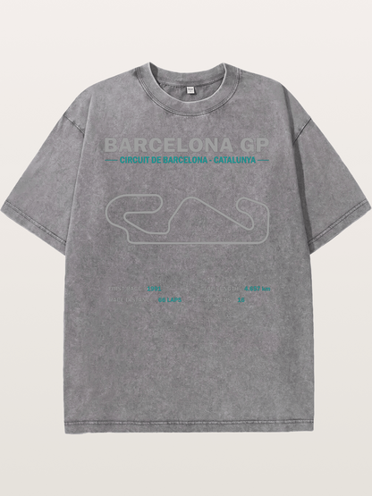 Catalunya GP Track Spec Outline Washed T-shirt