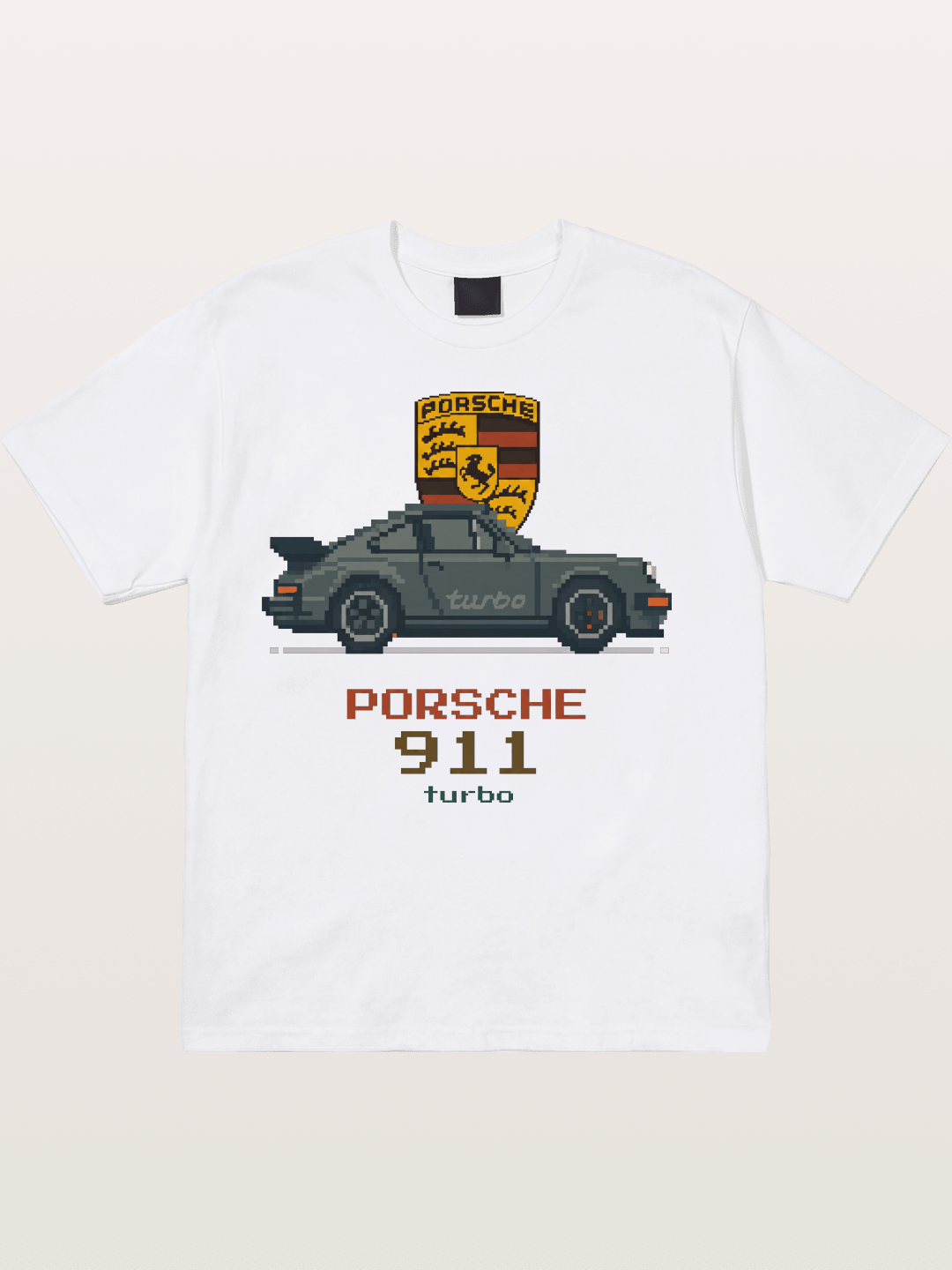 Porsche 911 Turbo Pixel Art Cotton T-shirt