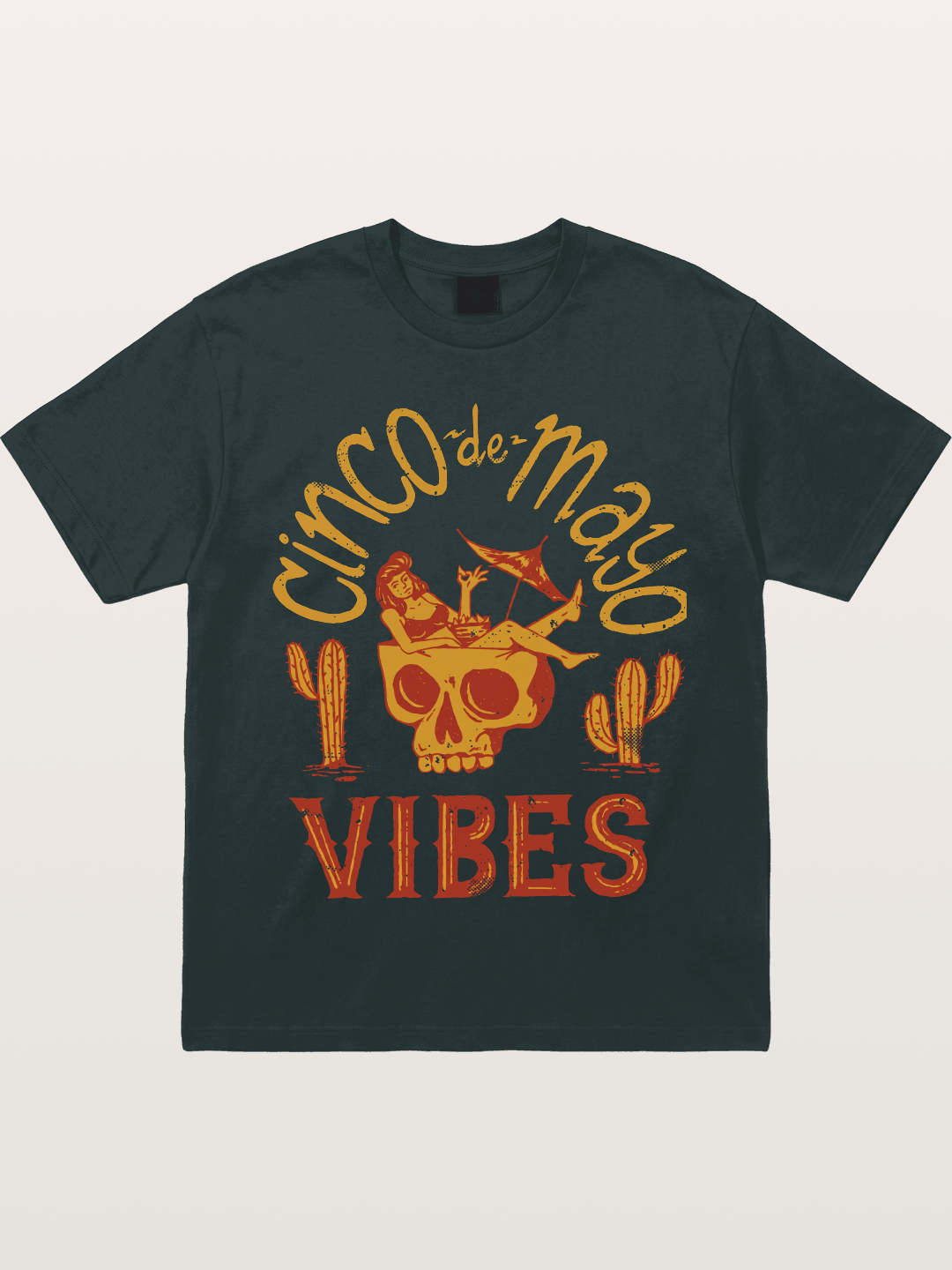 Cinco de Mayo Retro Skull Vibes Gildan T-shirt