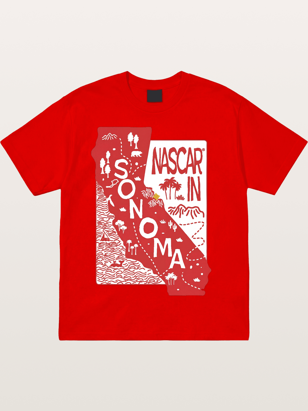 Sonoma Raceway California Outline Cotton T-shirt