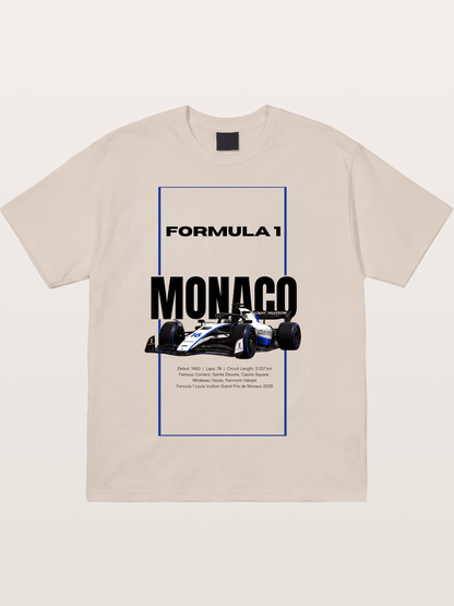 Monaco F1 LV Blue Border Print Cotton T-shirt