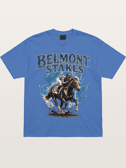 Belmont Stakes Mud Splash Poster Gildan T-shirt