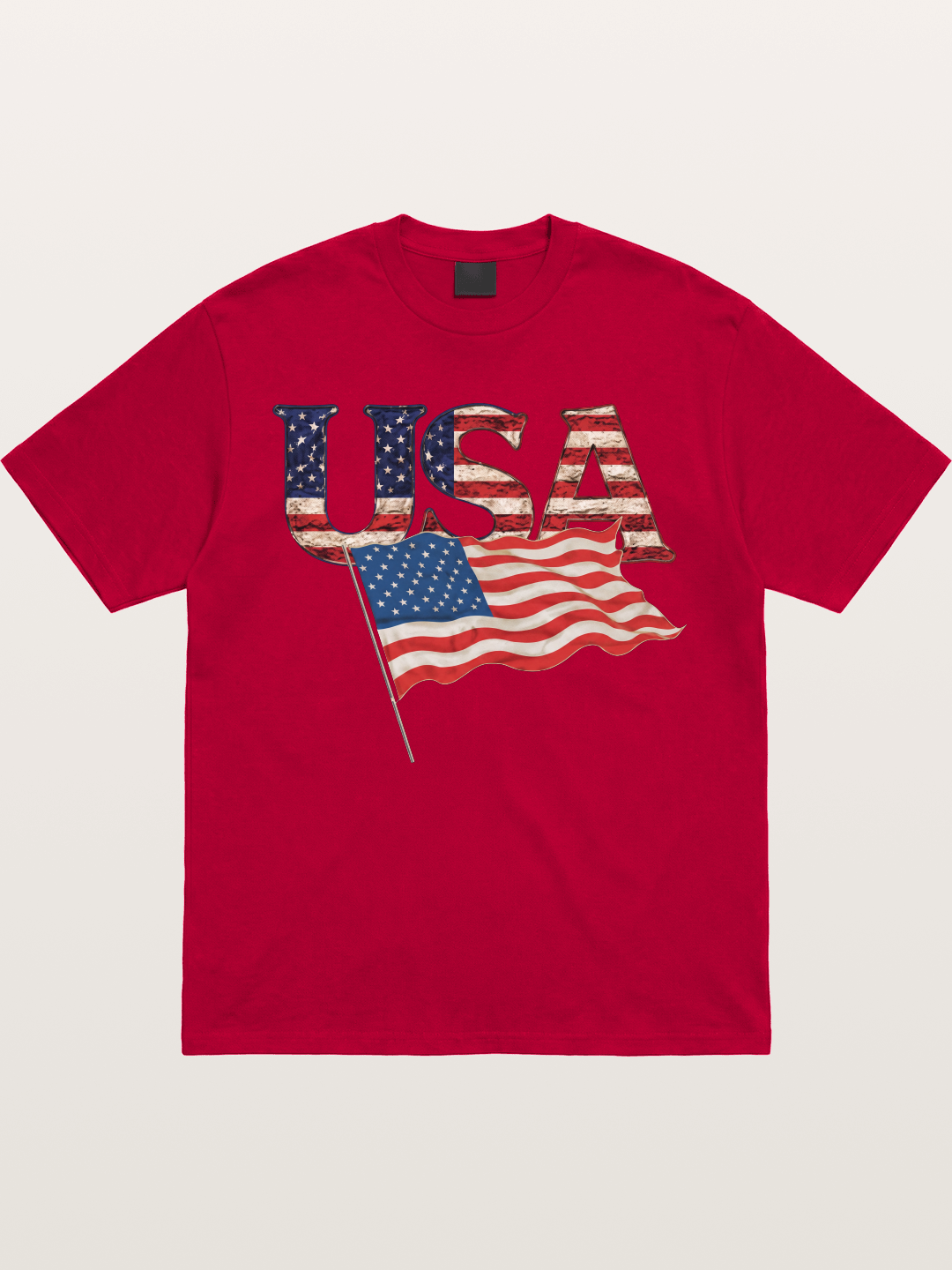 USA Letters American Flag Texture Gildan T-shirt