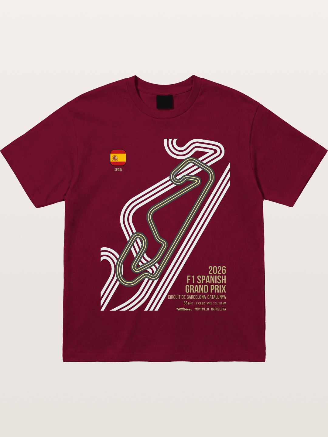 Spanish F1 Catalunya Circuit Layout Gildan T-shirt