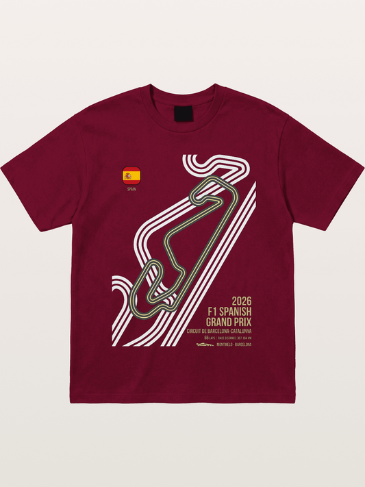 Spanish F1 Catalunya Circuit Layout Gildan T-shirt