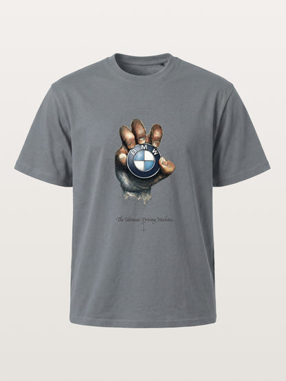 Hand Holding BMW Logo Sketch Cotton T-shirt