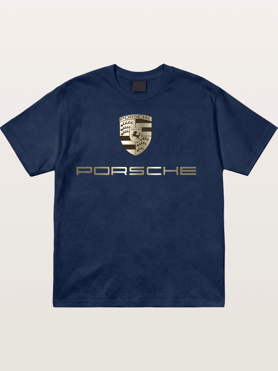 Metallic Porsche Shield Logo Cotton T-shirt