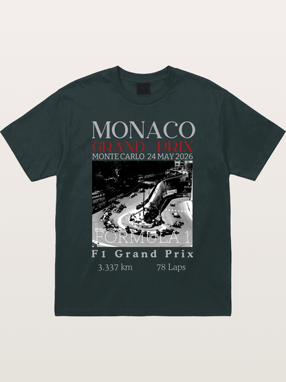 Monaco Grand Prix Black White Aerial Gildan T-shirt