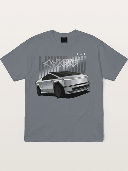 Cybertruck Graffiti Typography Cotton T-shirt
