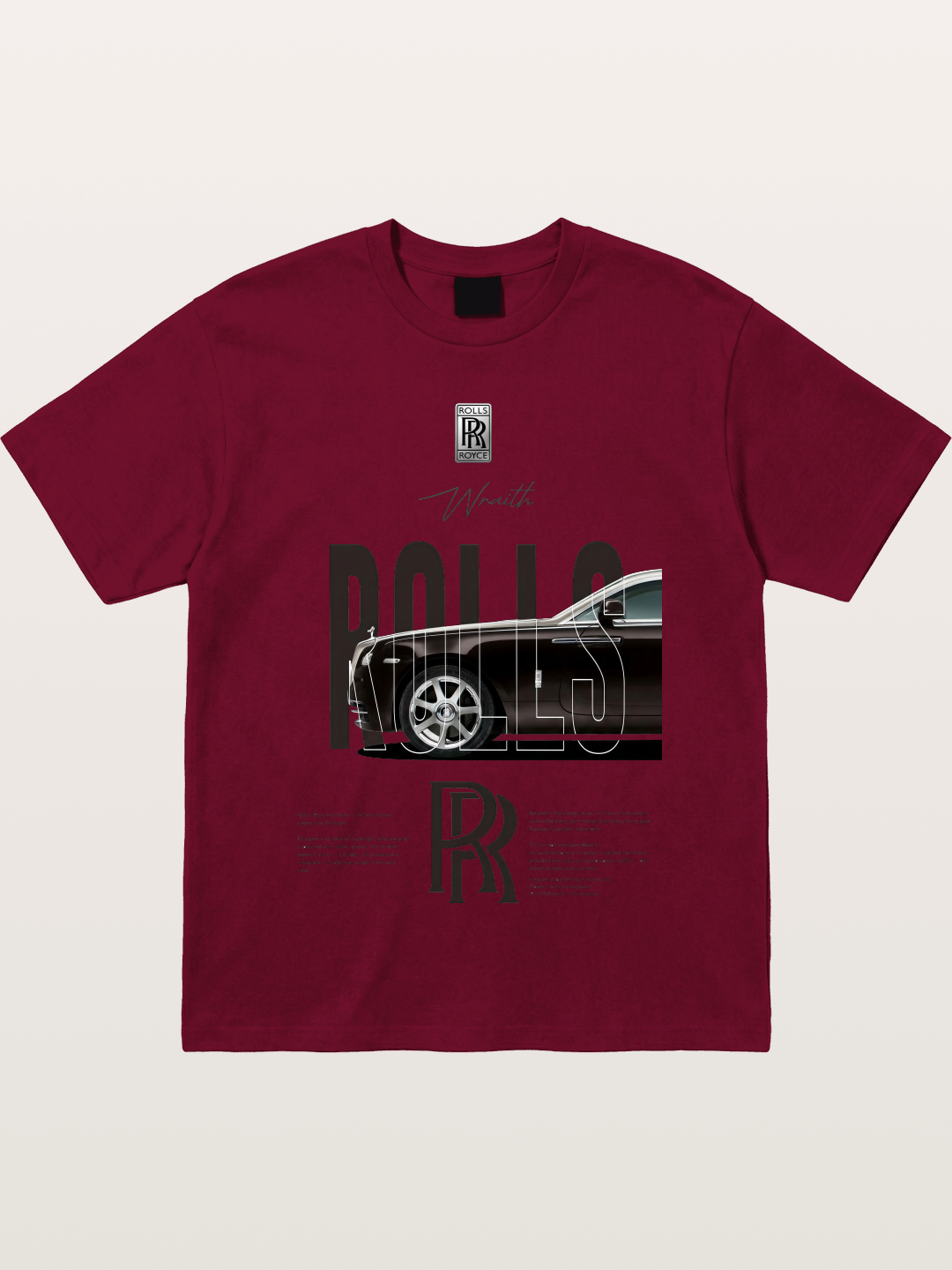 Rolls Royce Wraith Typography Gildan T-shirt
