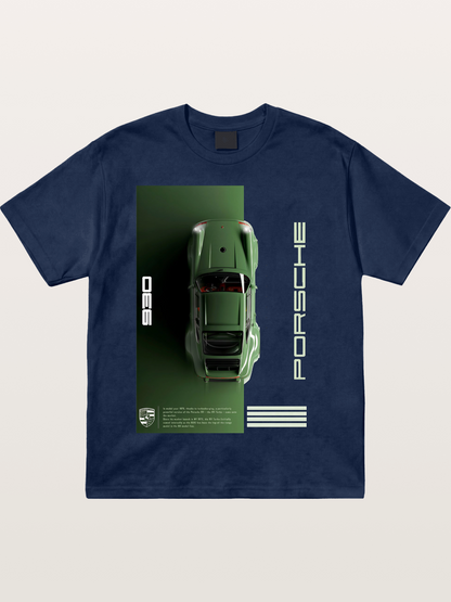 930 Porsche Green Top View Cotton T-shirt