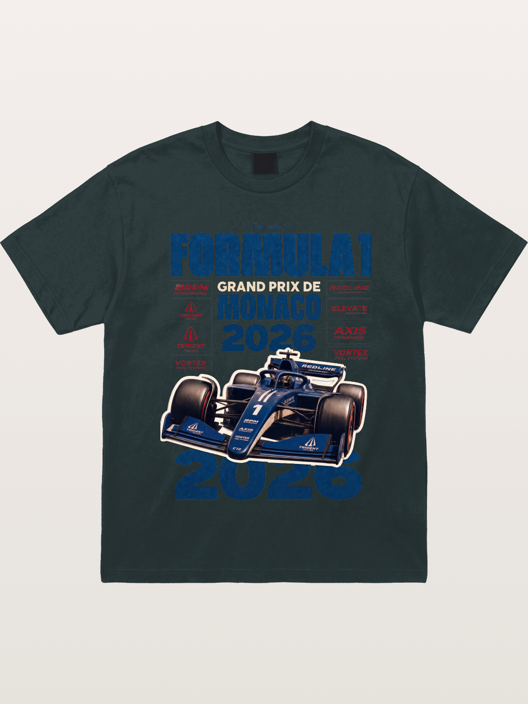 Deep Blue Monaco F1 2026 Card Gildan T-shirt