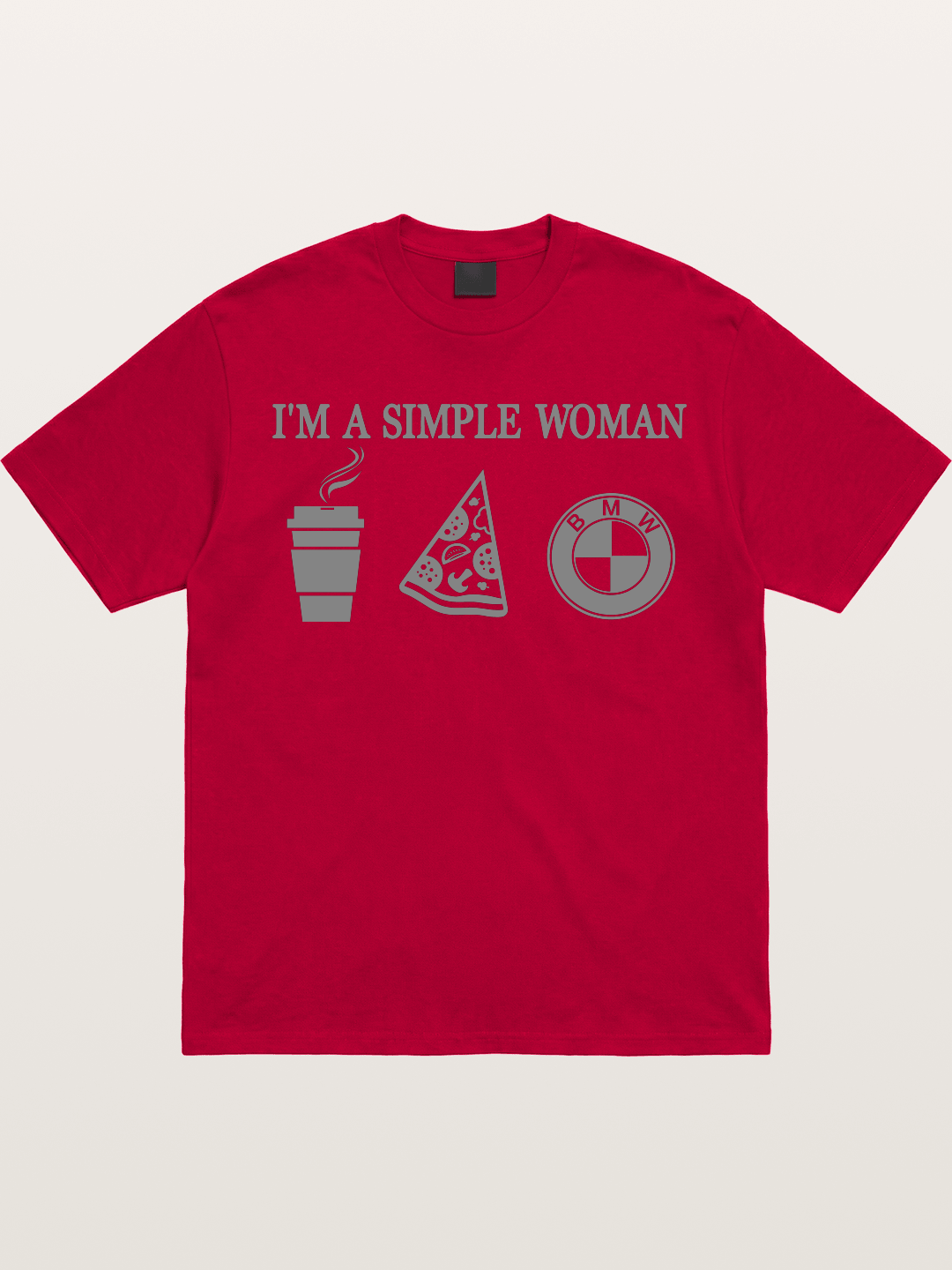 Simple Woman BMW Coffee Pizza Art Gildan T-shirt