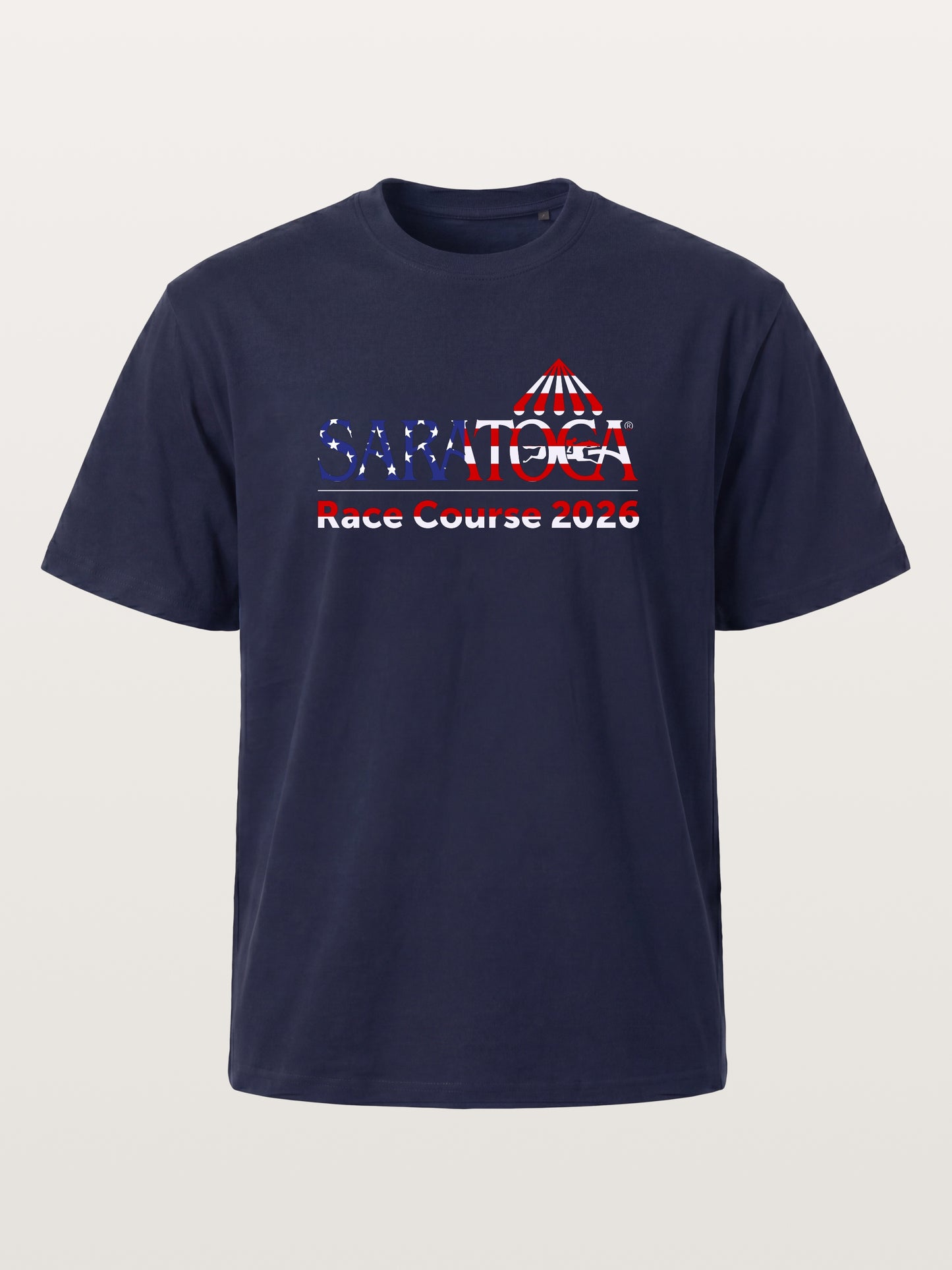 Saratoga Race Course Star Spangled Text Gildan T-shirt