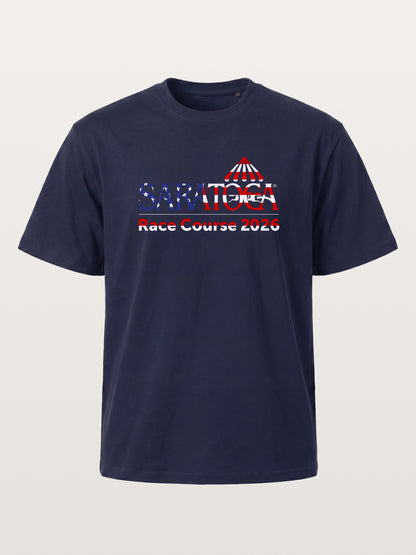 Saratoga Race Course Star Spangled Text Gildan T-shirt