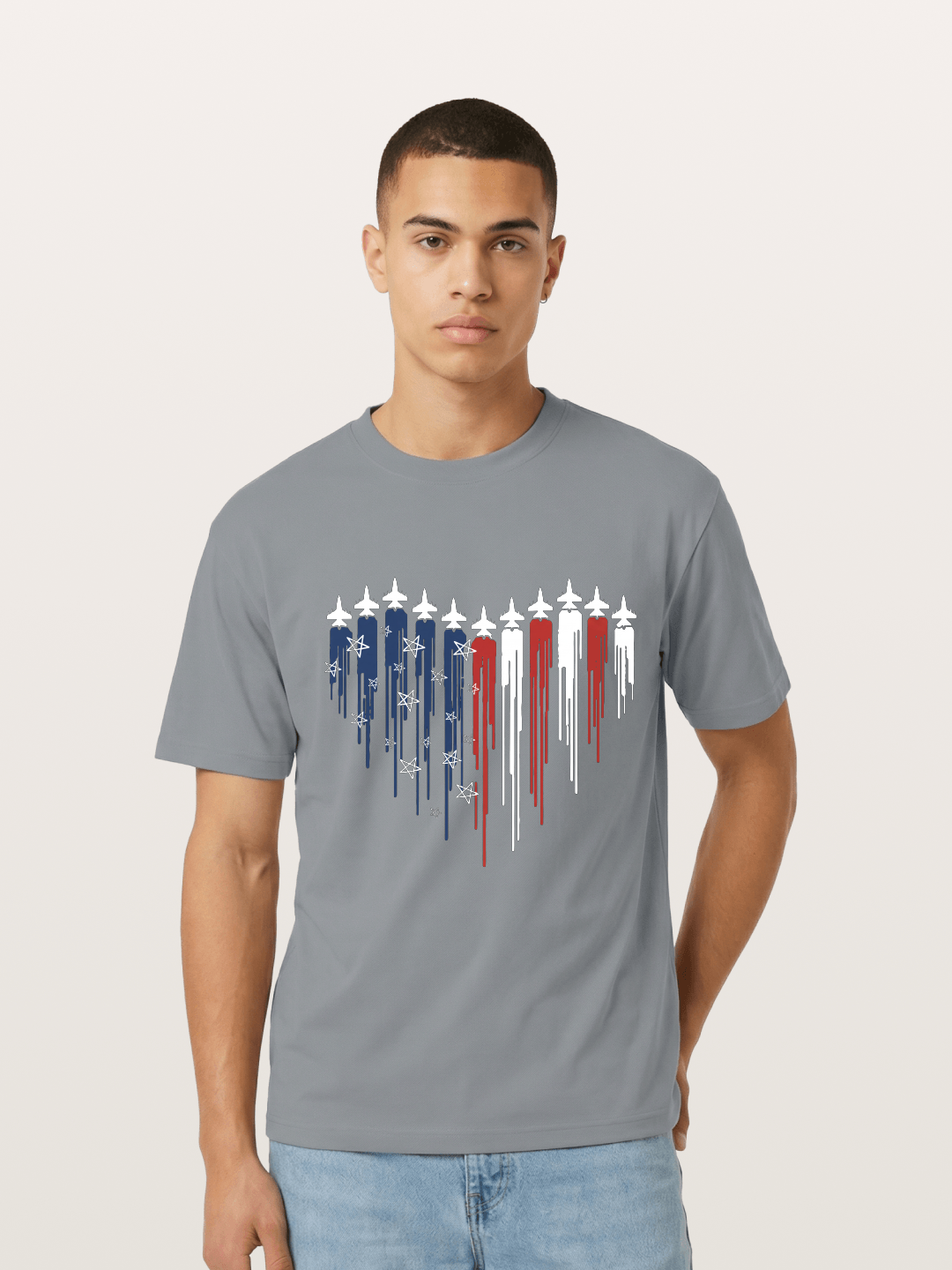 American Flag Paint Drip Design Gildan T-shirt