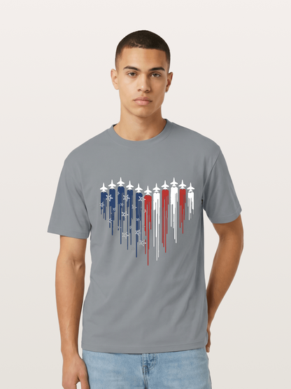 American Flag Paint Drip Design Gildan T-shirt