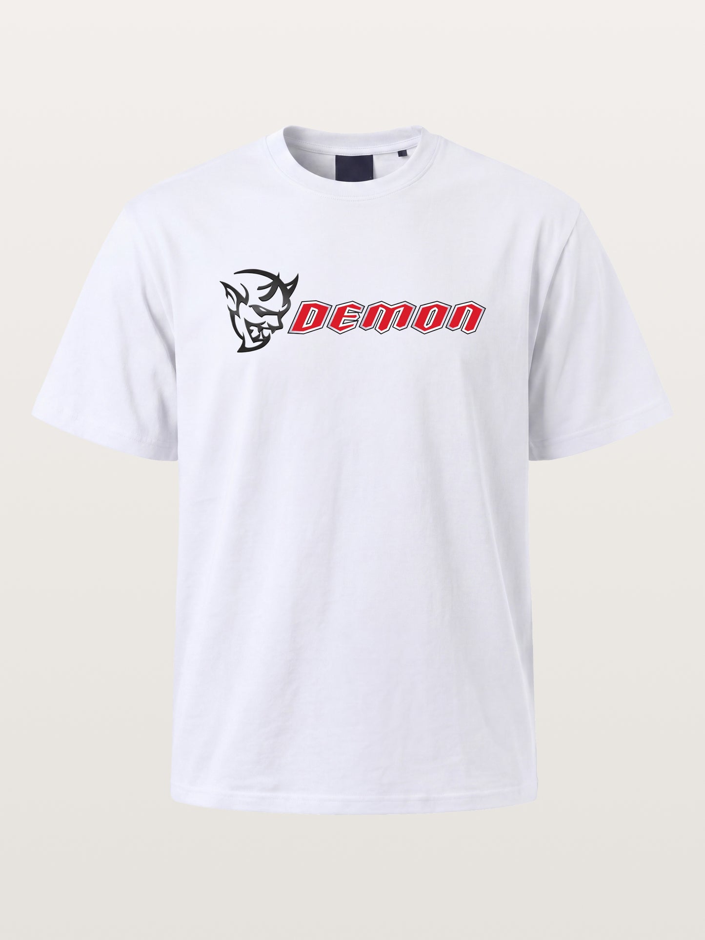 Demon Devil Head Letter Card Cotton T-shirt