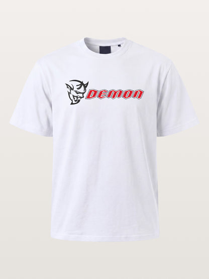 Demon Devil Head Letter Card Cotton T-shirt