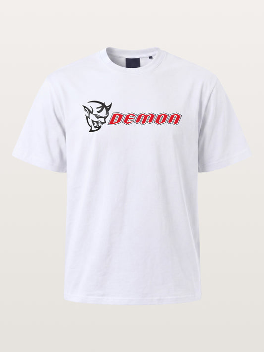 Demon Devil Head Letter Card Cotton T-shirt