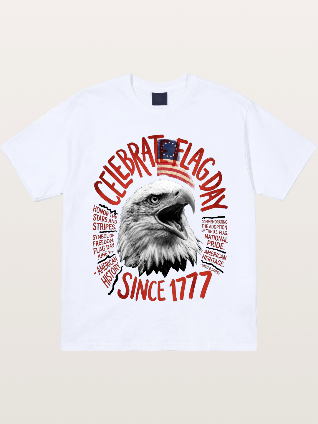 Eagle Celebrate Flag Day 1777 Gildan T-shirt