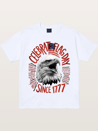 Eagle Celebrate Flag Day 1777 Gildan T-shirt