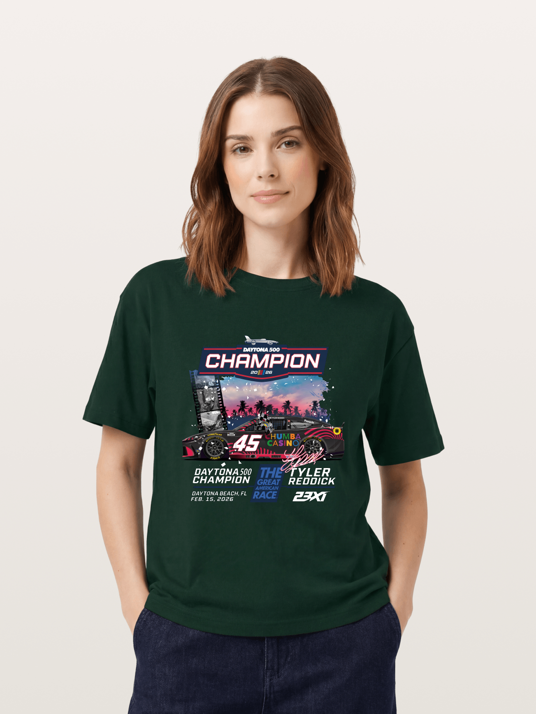 Tyler Reddick 45 Champion Car Art Gildan T-shirt
