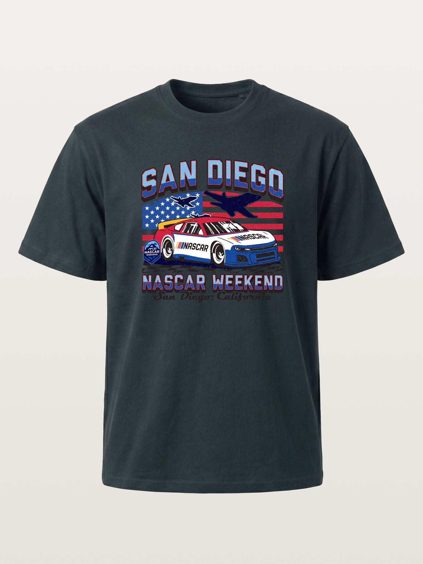 San Diego NASCAR Jet and Race Car Gildan T-shirt