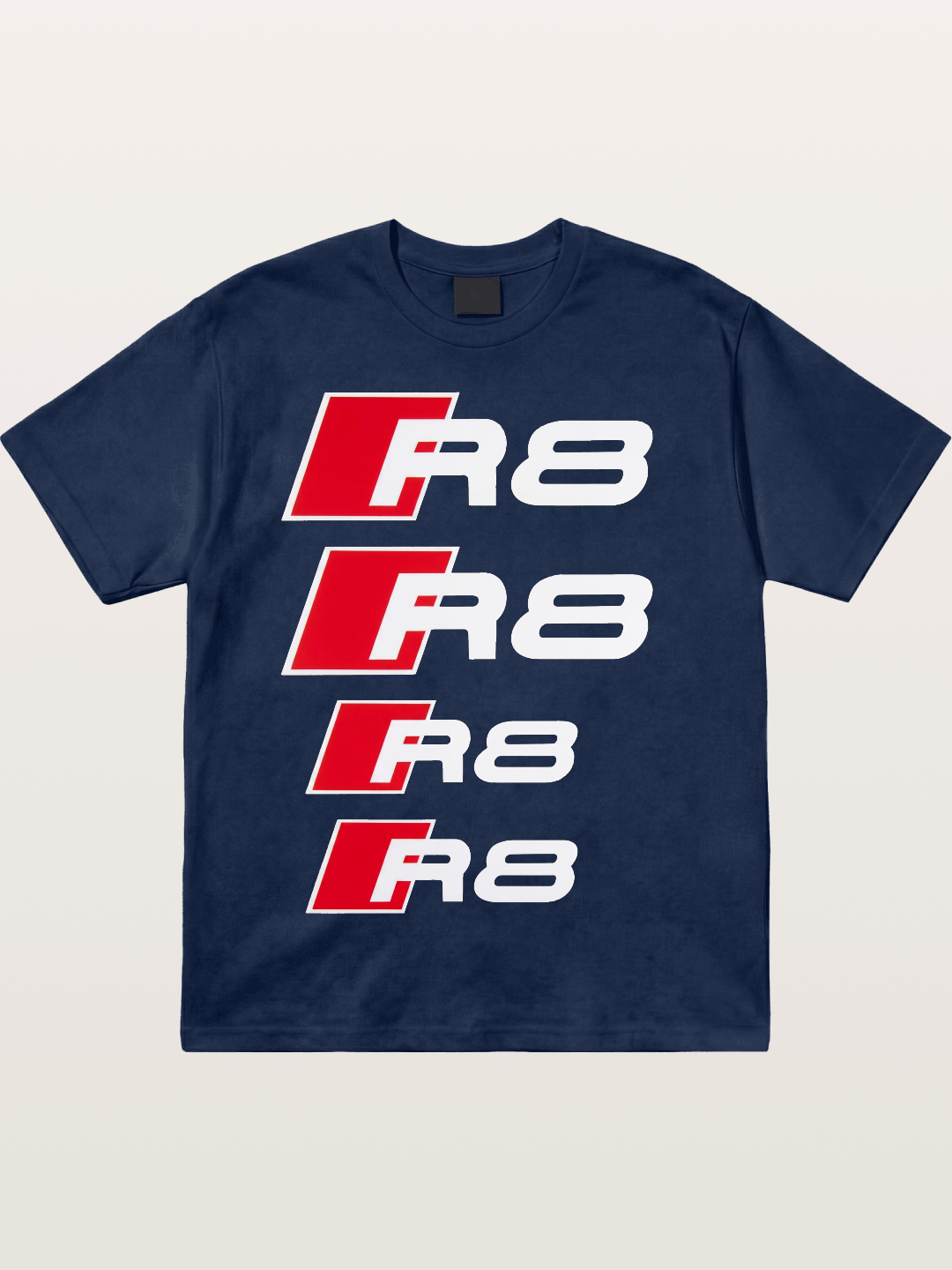 Audi R8 Red Repeated Text Cotton T-shirt