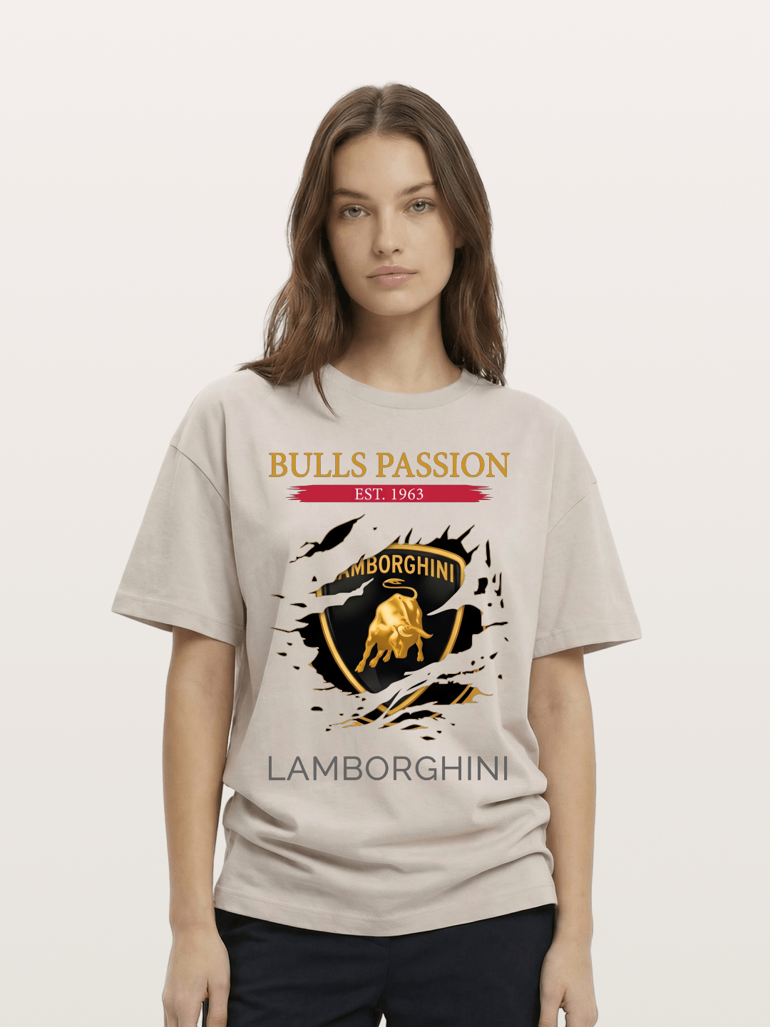 Lamborghini 1963 Tear Logo Cotton T-shirt