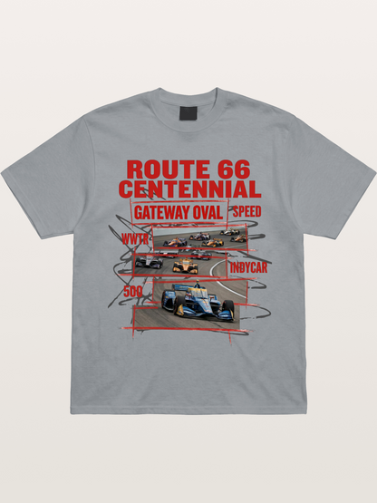 Red Sketch Route66 Race Poster Gildan T-shirt