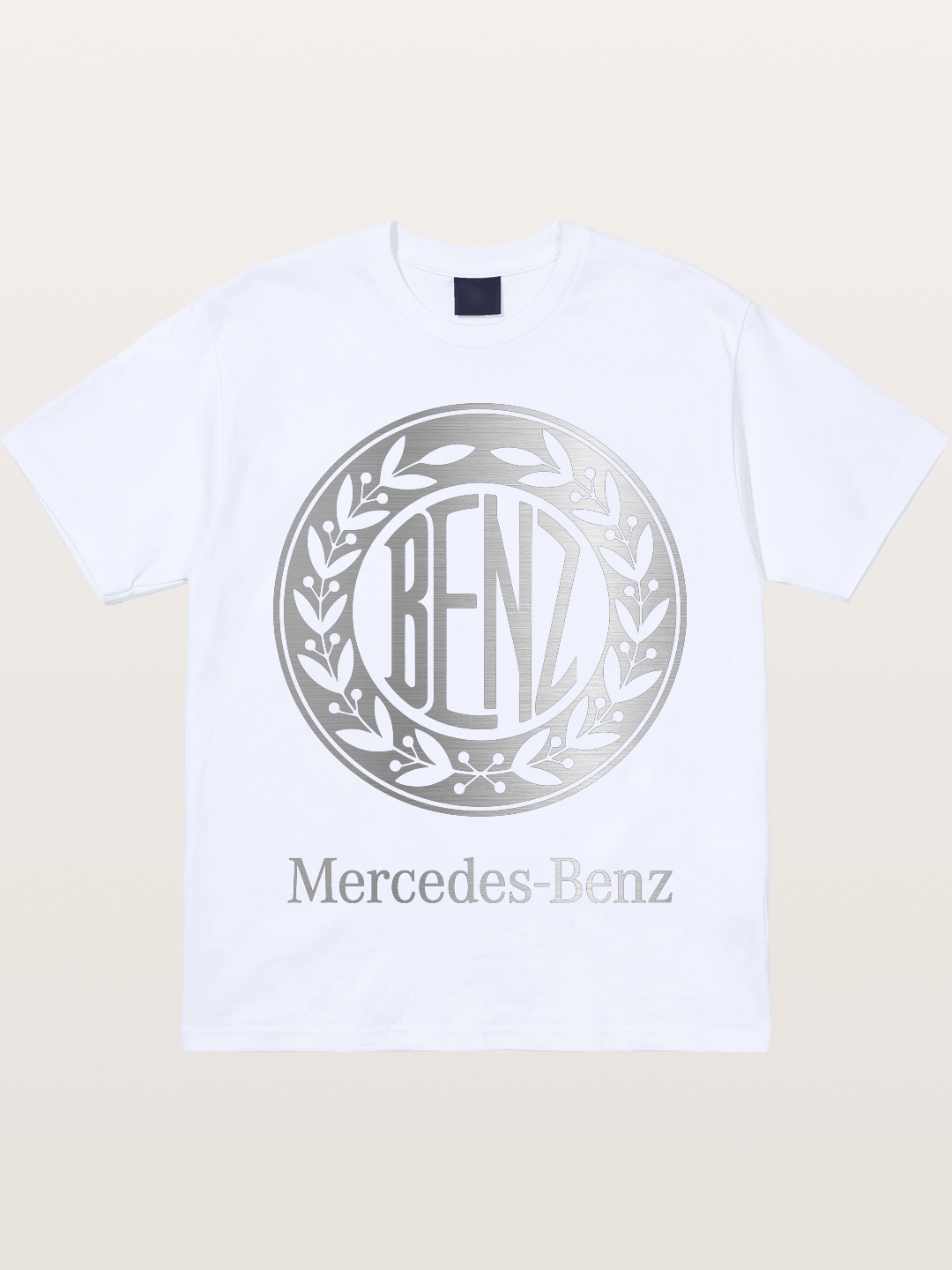 Benz Retro Lettermark Silver Texture Gildan T-shirt