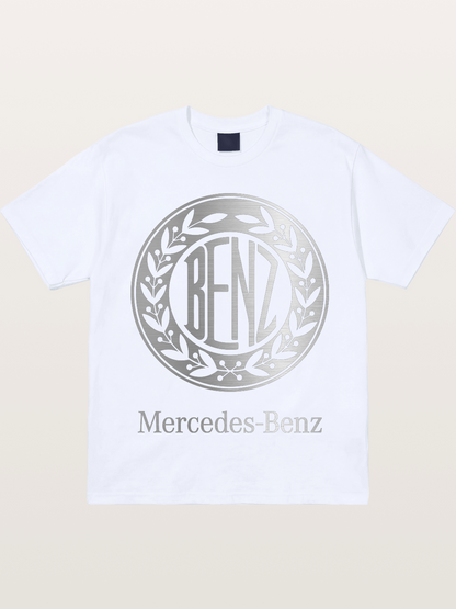 Benz Retro Lettermark Silver Texture Gildan T-shirt