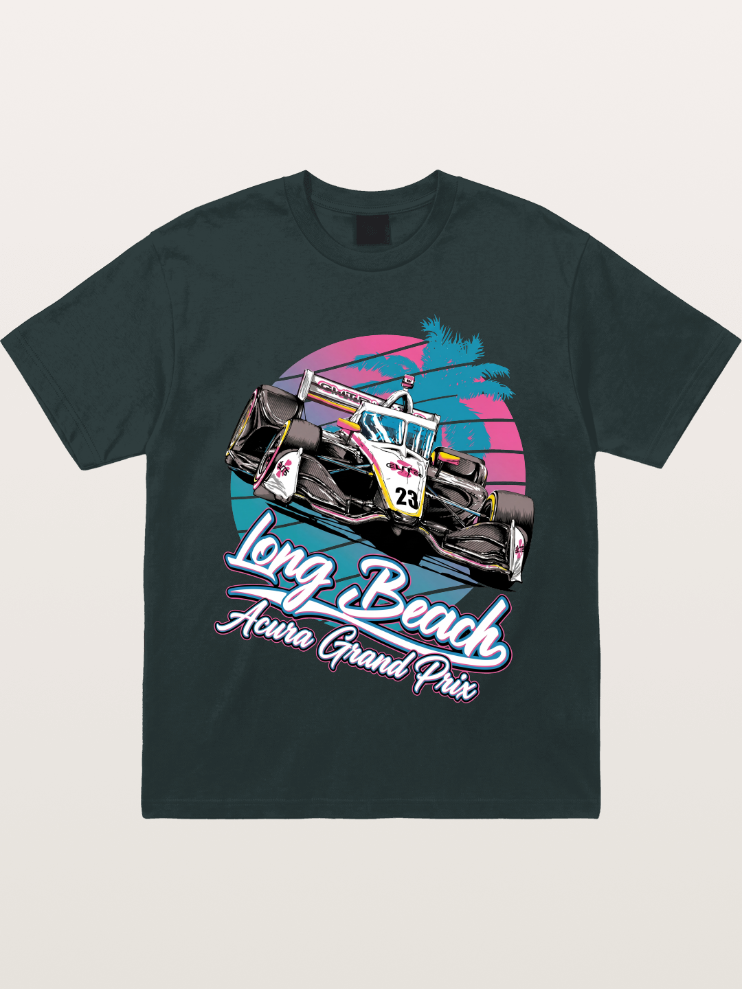 Retro Long Beach Race Graphic Gildan T-shirt