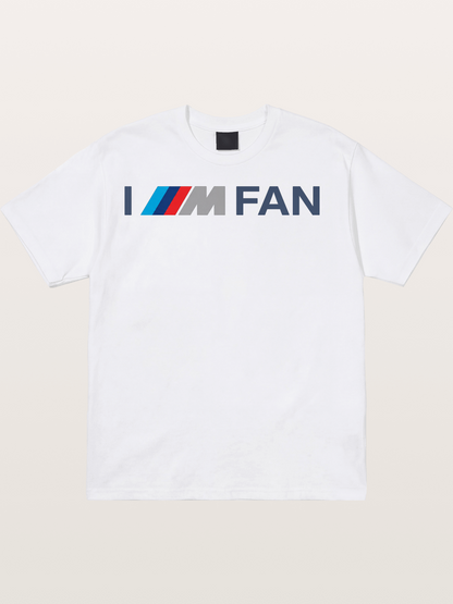BMW M Fan Stripes Text Print Cotton T-shirt