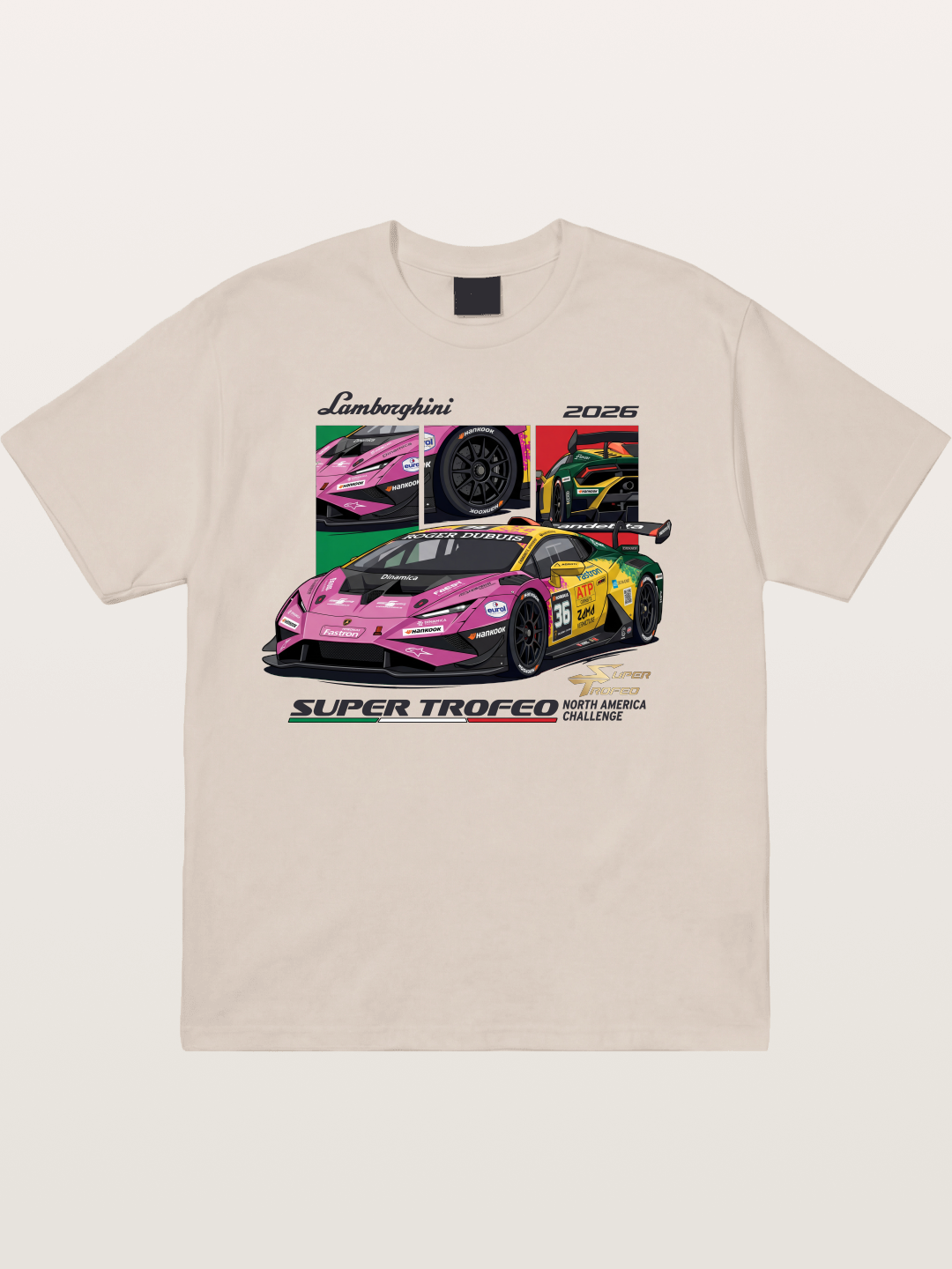 Lamborghini Huracan Pink Yellow Livery Cotton T-shirt