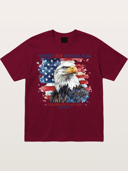 Watercolor Eagle Flag Day Art Gildan T-shirt