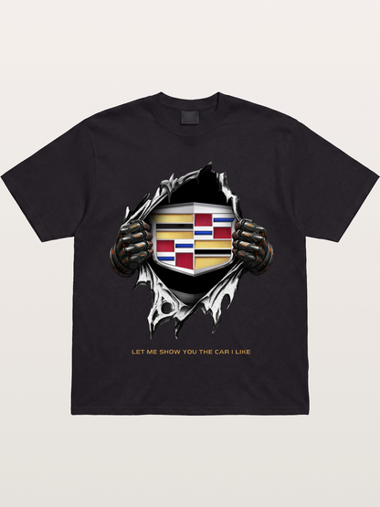 Cadillac Crest Tear Through Effect Gildan T-shirt