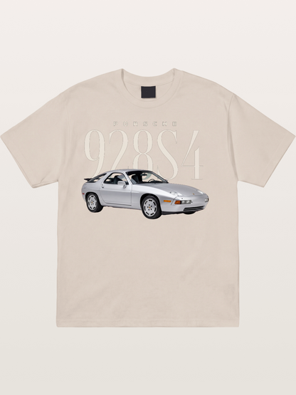 Porsche 928 S4 Silver Coupe Cotton T-shirt