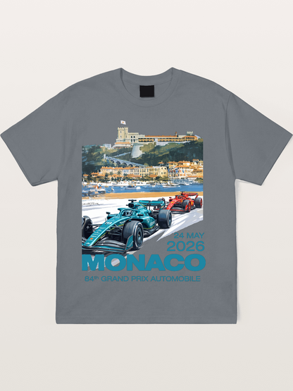 2026 Monaco Grand Prix Race Cars Scene Cotton T-shirt