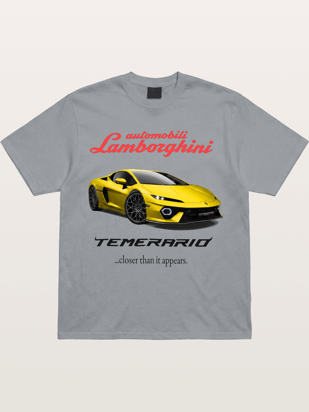 Lamborghini Temerario Yellow Sports Car Gildan T-shirt